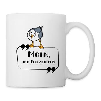 MÖWE Moin ihr Flitzpiepen lustig - Tasse - Weiß - Rechts