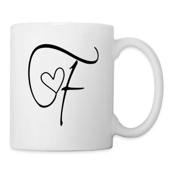 Buchstabe F Buchstabe-F Kalligrafie - Tasse - Weiß - Rechts