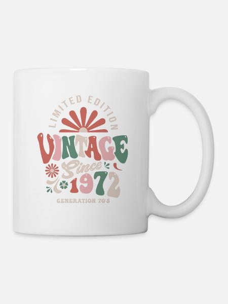 1972 Anniversaire 1972 vintage - Mug blanc - blanc