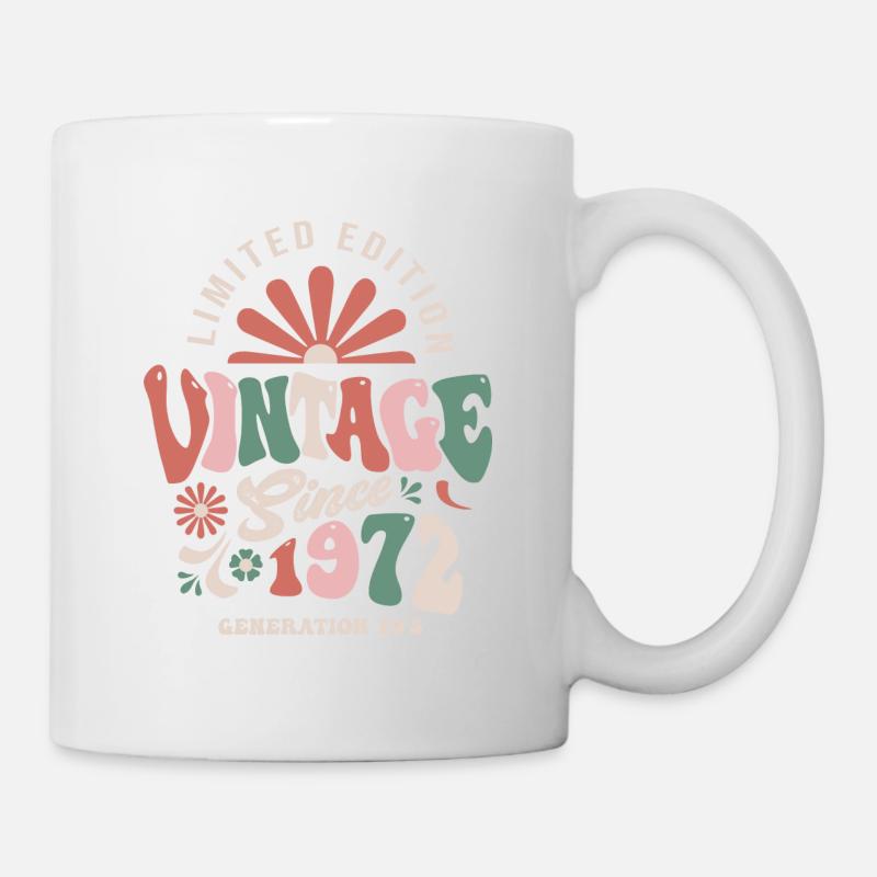 1972 Anniversaire 1972 vintage - Mug blanc - blanc