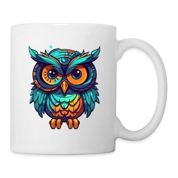 Owl Cartoon Comic Cute - Mug - white - Right