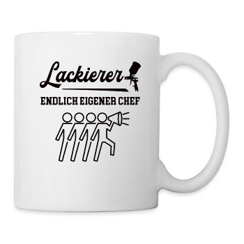 Lackierer Endlich Chef Selbstständig Eigene Firma - Tasse - Weiß - Rechts