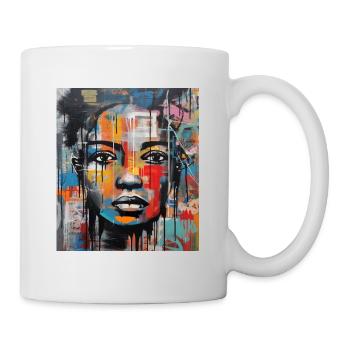STREET ART FRAU - Tasse - Weiß - Rechts