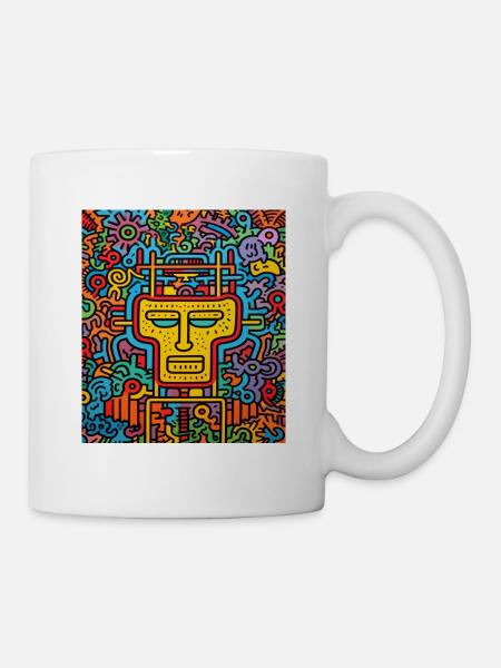 STREET ART SKULL - Mug blanc - blanc