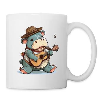 Nilpferd-Banjospieler - Tasse - Weiß - Rechts
