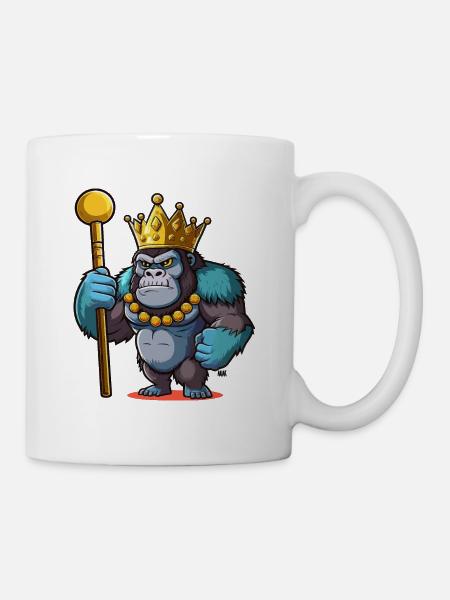 König Gorilla - Tasse - Weiß