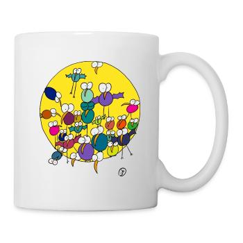 Vögel beobachten Dich - Tasse - Weiß - Rechts