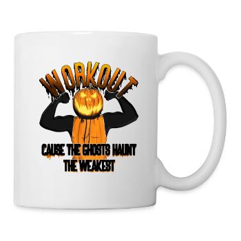 Workout Pumpkin|Halloween Fitness Design with Saying - Mug - white - Right