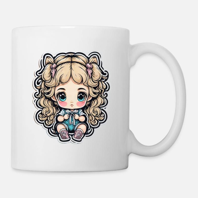 Blonde Puppe - Tasse - Weiß