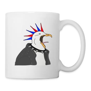 Seagull en punk rocker - Mug blanc - blanc - Droite