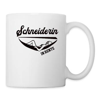 Schneiderin Rente Ruhestand Rentnerin Designerin - Tasse - Weiß - Rechts