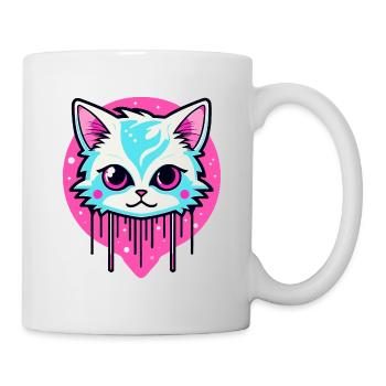 Illustration de chat mignon - Mug blanc - blanc - Droite