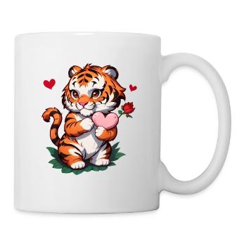 Give this cute tiger as a gift for Valentine's Day - Mug - white - Right