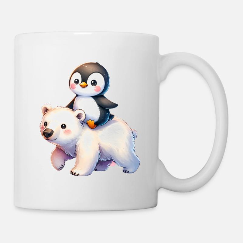 Pinguin und Eisbär Geschenk - Tasse - Weiß