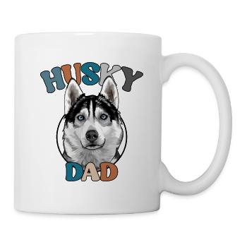 Husky Dad Hunde Hund Vatertag Wilsigns - Tasse - Weiß - Rechts