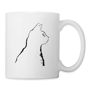 Katze, katzenmotiv - Tasse - Weiß - Rechts