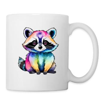 Illustration aquarelle de raton laveur - Mug blanc - blanc - Droite