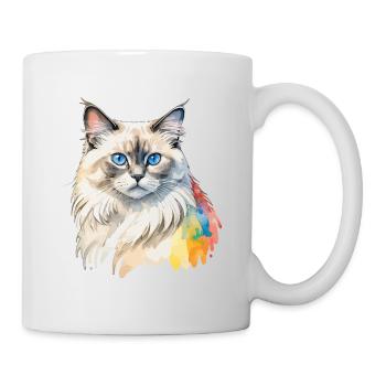 Birmakatze Wasserfarben - Tasse - Weiß - Rechts