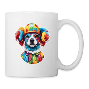 Clown Animal / Cirque / Drôle / Coloré / Spectacle / Chien - Mug blanc - blanc - Droite