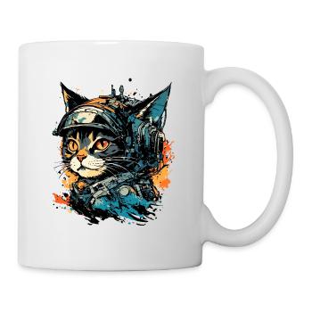 Astronaute / Espace / Vaisseau spatial / Vaisseau spatial / Chat - Mug blanc - blanc - Droite