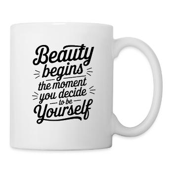 You're beautiful when you're yourself - Mug - white - Right