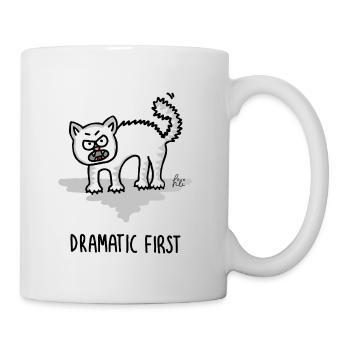 Dramatic First – Le chat en mode drame - Mug blanc - blanc - Droite