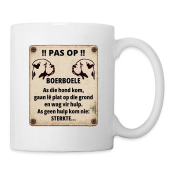 Boerboel Warning Sign – Humor with Bite - Mug - white - Right