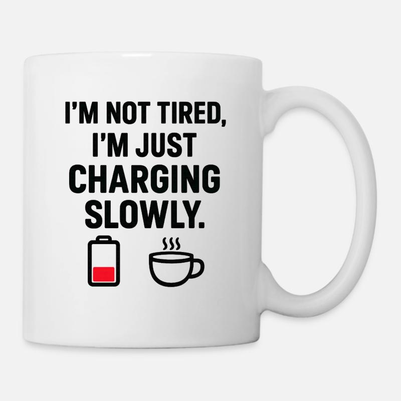 Humorous energy motif for coffee lovers - Mug - white