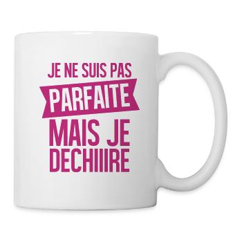 je ne suis pas parfaite mais je déchire - Mug blanc - blanc - Droite