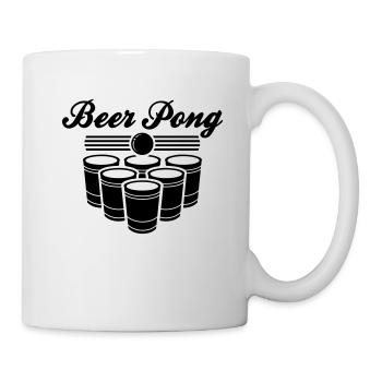 BEER PONG 6 CUP & DEIN TEXT - Tasse - Weiß - Rechts