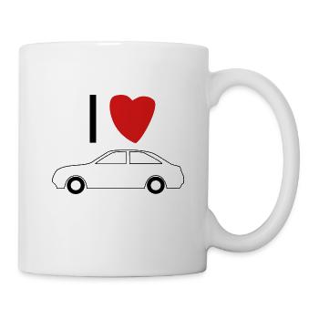 j'aime les voitures - Mug blanc - blanc - Droite