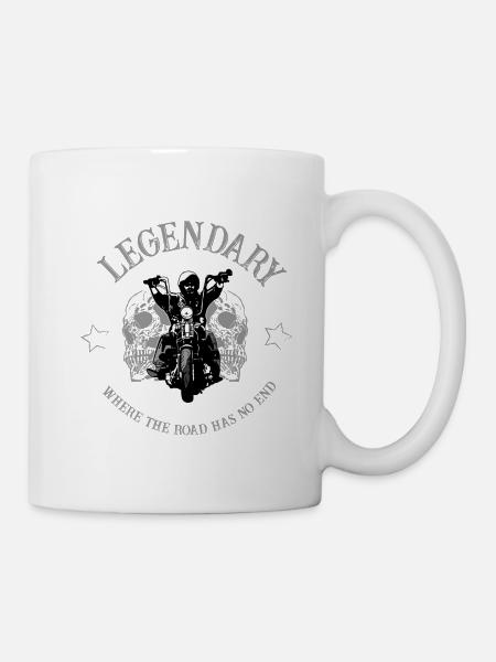 Legendär - Biker - Motorcycle - Skull - Rocker - Tasse - Weiß