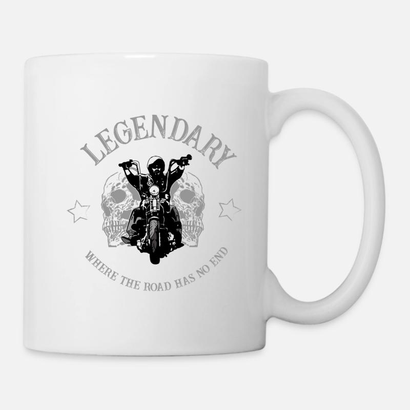 Legendär - Biker - Motorcycle - Skull - Rocker - Tasse - Weiß