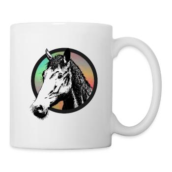 Horse mare stallion horses riding head gift - Mug - white - Right