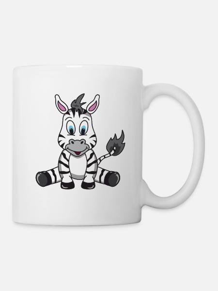 Lustiges Niedliches Cooles Baby Zebra Afrika - Tasse - Weiß