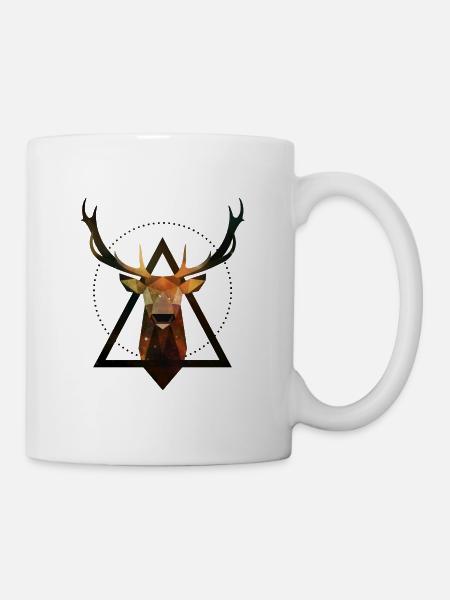Hirsch Geometrie - Tasse - Weiß