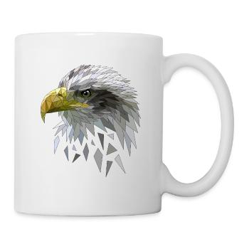 Pygargue à queue blanche low polygones géométriques - Mug blanc - blanc - Droite