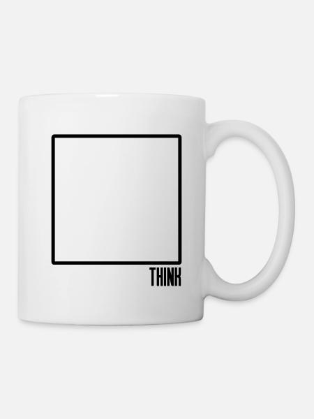 Think Outside the Box Minimal Art Illustration - Tasse - Weiß