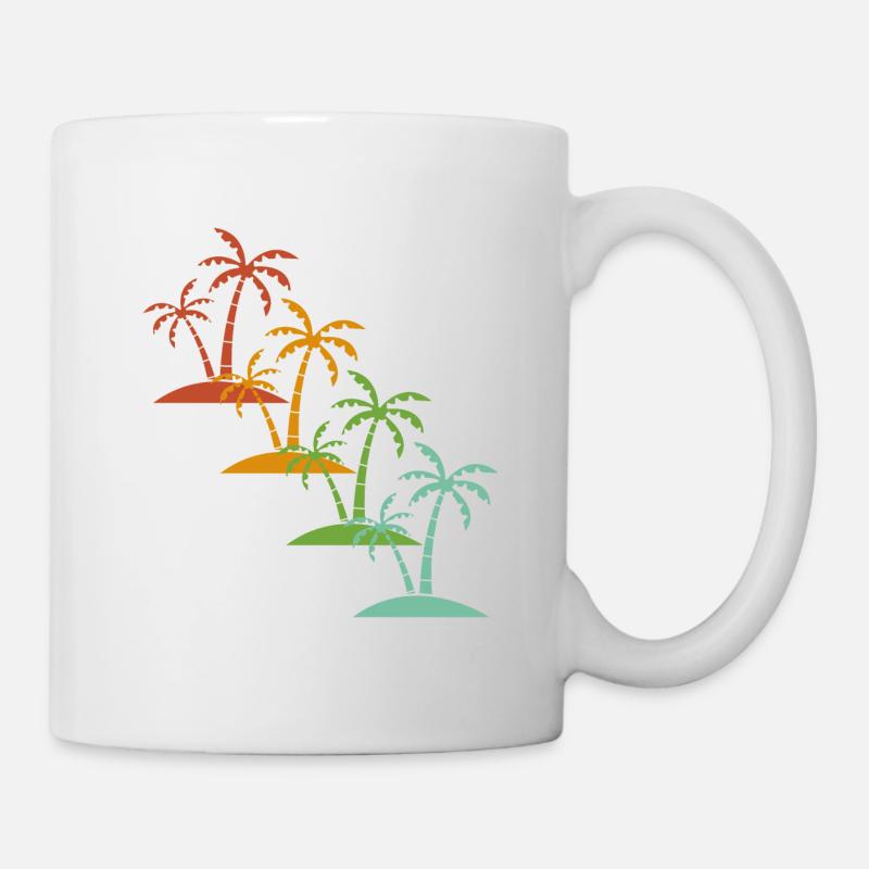 Palmiers rétro - Mug blanc - blanc
