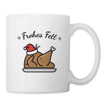 Frohes Fett Fest Weihnachtsessen Weihnachten XMAS - Tasse - Weiß - Rechts
