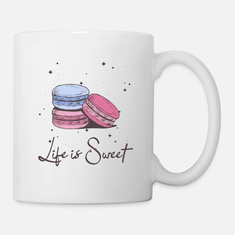 Macarons life is sweet - Tasse - Weiß