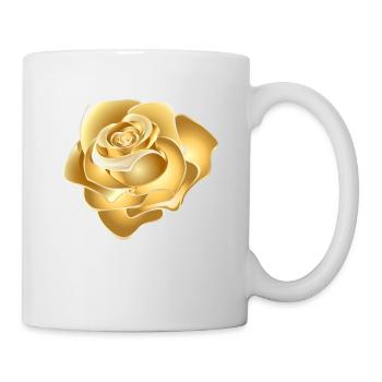 Goldene Rose - Tasse - Weiß - Rechts