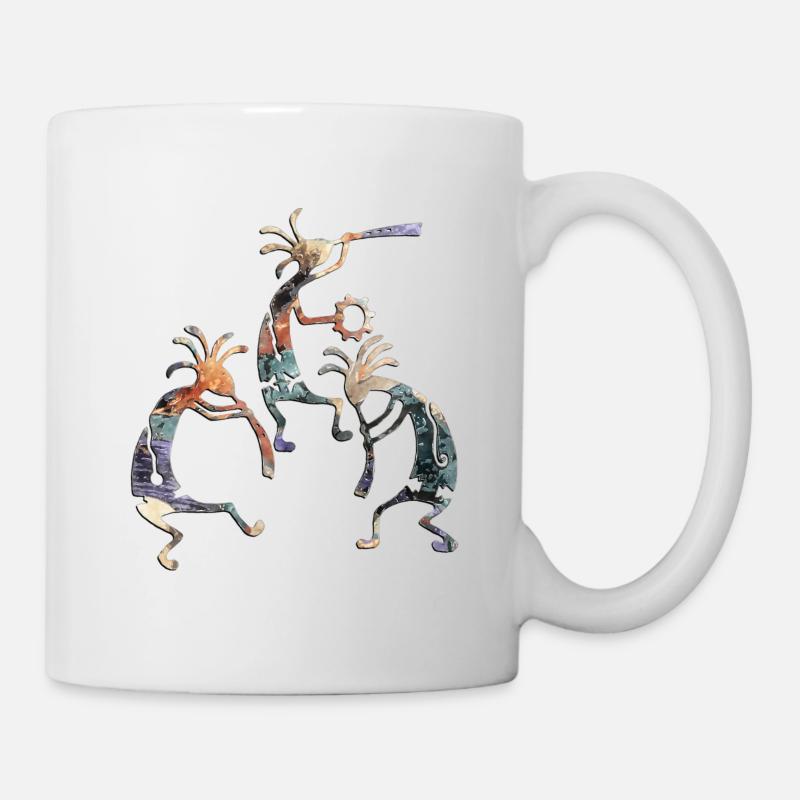 Native Americans - Cokopelli Musicans Trio 1 - Mug blanc - blanc
