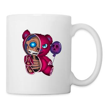 Skull Teddybär Skelett Halloween Geschenkidee - Tasse - Weiß - Rechts