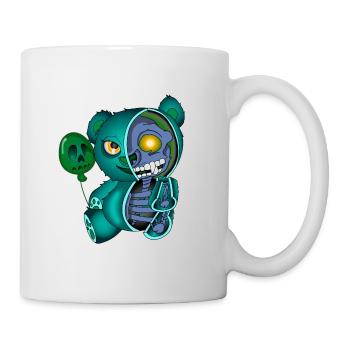 Skull Teddybär Skelett Halloween Geschenkidee - Tasse - Weiß - Rechts