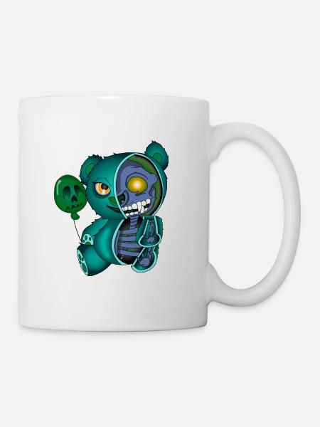 Skull Teddybär Skelett Halloween Geschenkidee - Tasse - Weiß