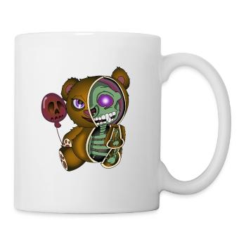 Skull Teddybär Skelett Halloween Geschenkidee - Tasse - Weiß - Rechts
