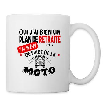 Retraite Motard Retraité Moto Papy Citations - Mug blanc - blanc - Droite