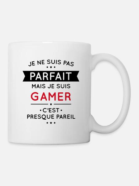 Je ne suis pas parfait mais je suis gamer - Mug blanc - blanc