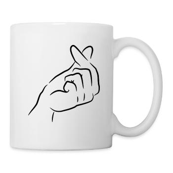 Finger Herz Koreanisch K Pop - Tasse - Weiß - Rechts